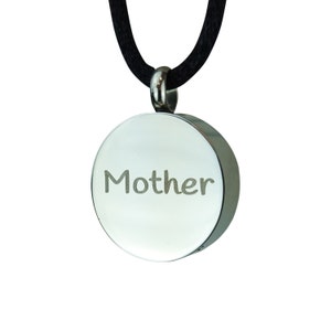 Mother Urn Pendant - Memorial Ash Cremation Keepsake - Personalised Engraved