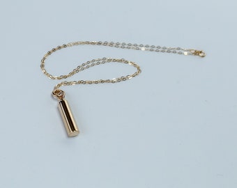 9ct Gold Small Cylinder Cremation Ashes Memorial Keepsake Urn Pendant Necklace