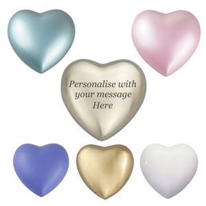 Silber Gold Blau Rosa Lila Weiß Personalisierte Herz Urne Andenken Asche Feuerbestattung Denim