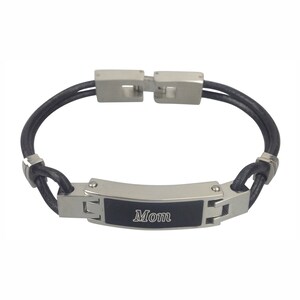 Mom Contemporary Urn Bracelet - Memorial Ash Jewellery - Engraved