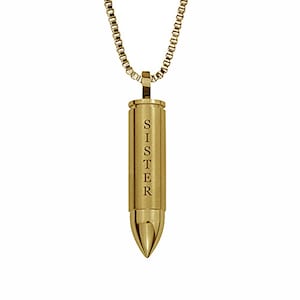 Schwester-Kugel-Gold-Urne-Anhänger - Gedenkasche-Andenken-Schmuck - Personalisiert graviert