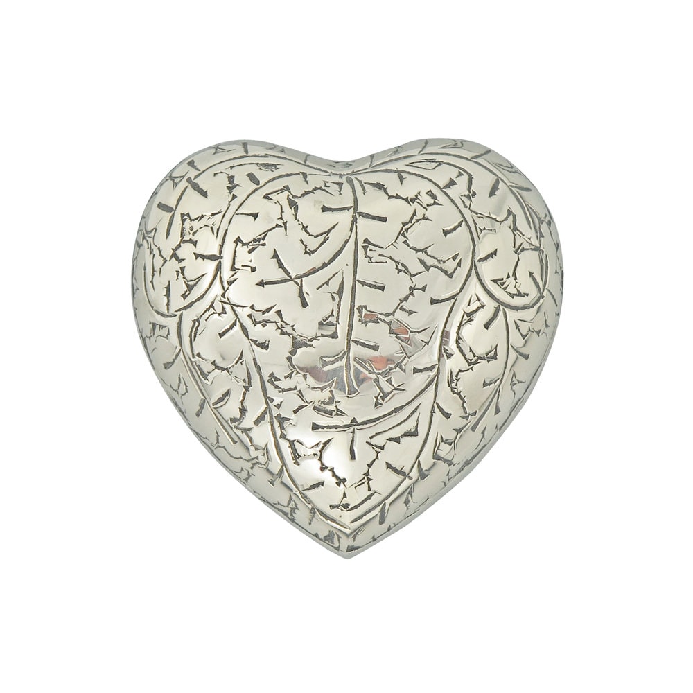 Vintage Silver Heart Urn Keepsake for Ashes Cremation Memorial