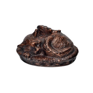 Rose Gold and Brown Angel Cat Urn for Pet Ashes Cremation Memorial
