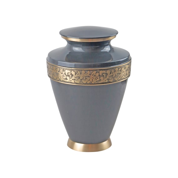 Large Silver Butterfly Black Urn for Adult or Pet Dog Ashes Cremains Memorial