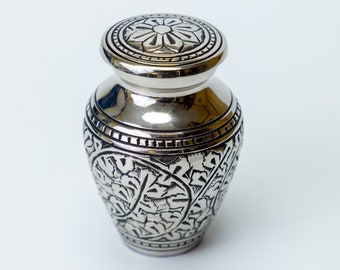 Miniature Silver Vintage Keepsake Urn for Ashes Cremains