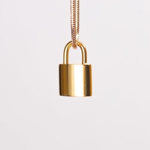 Gold Padlock Urn Pendant - Memorial Ash Keepsake Jewellery - Personalised Engraved