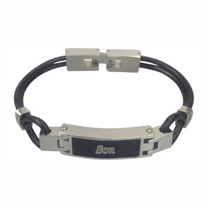 Son Contemporary Urn Bracelet - Memorial Ash Jewellery - Engraved