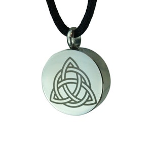 Celtic Unity Circle Urn Pendant Memorial Ash Keepsake Jewellery Personalised Engraved image 1