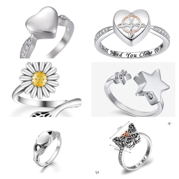 Claddagh Heart Cremation Urn Ring With Optional Personalization