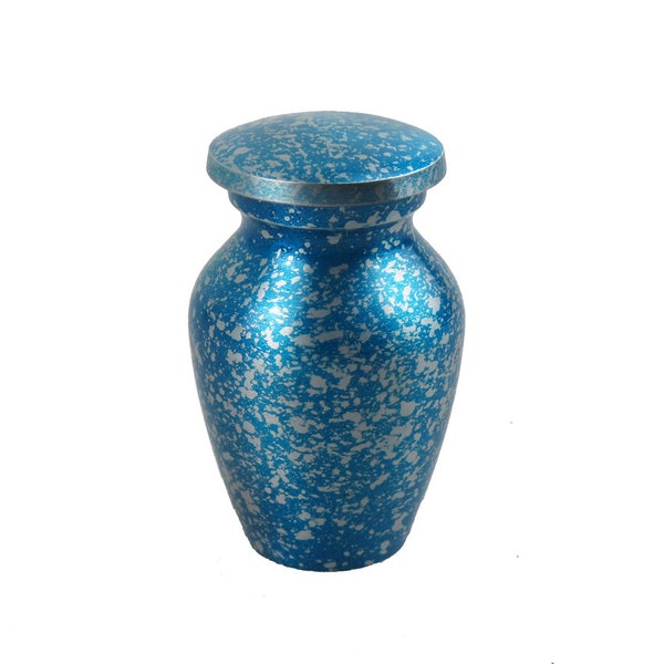 Miniatur Metallic Blau und Silber Sterne Andenken Urne für Eschen Cremains