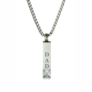 Dad Quantum Crystal Urn Pendant - Memorial Ash Keepsake Jewellery - Personalised Engraved