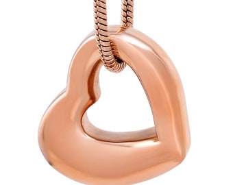Open Heart Urn Pendant - Memorial Ash Keepsake Jewellery - Personalised Engraved