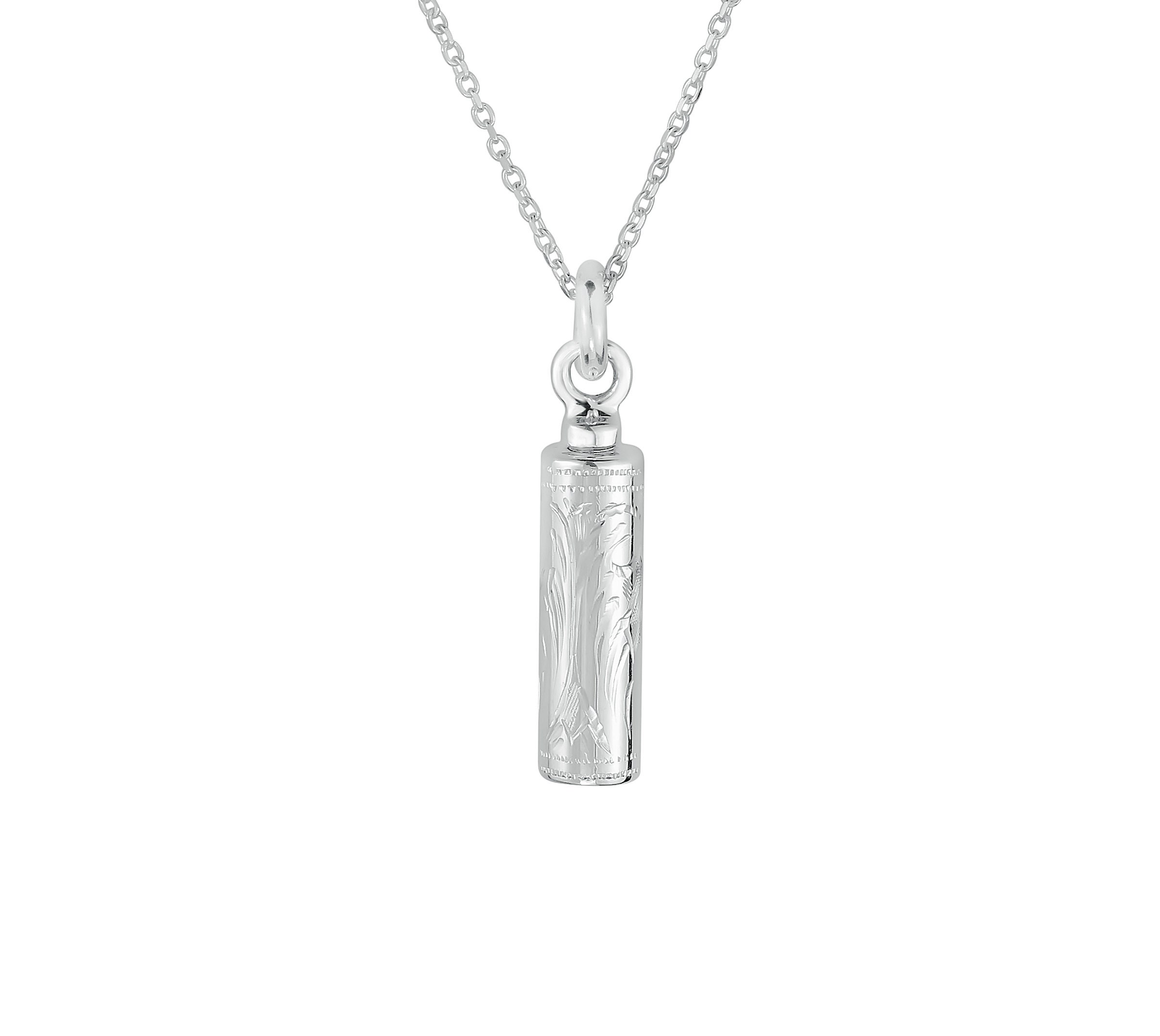 Collana Urna Con Ciondolo Hamsa E Elefante In Argento Sterling – Gioiello Crematorio Per Ceneri Con Imbuto – Regalo Commemorativo