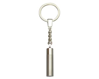 Plain Cylinder Urn Keyring Keychain - Memorial Ash Keepsake - Cremation Jewellery - Engraving Available
