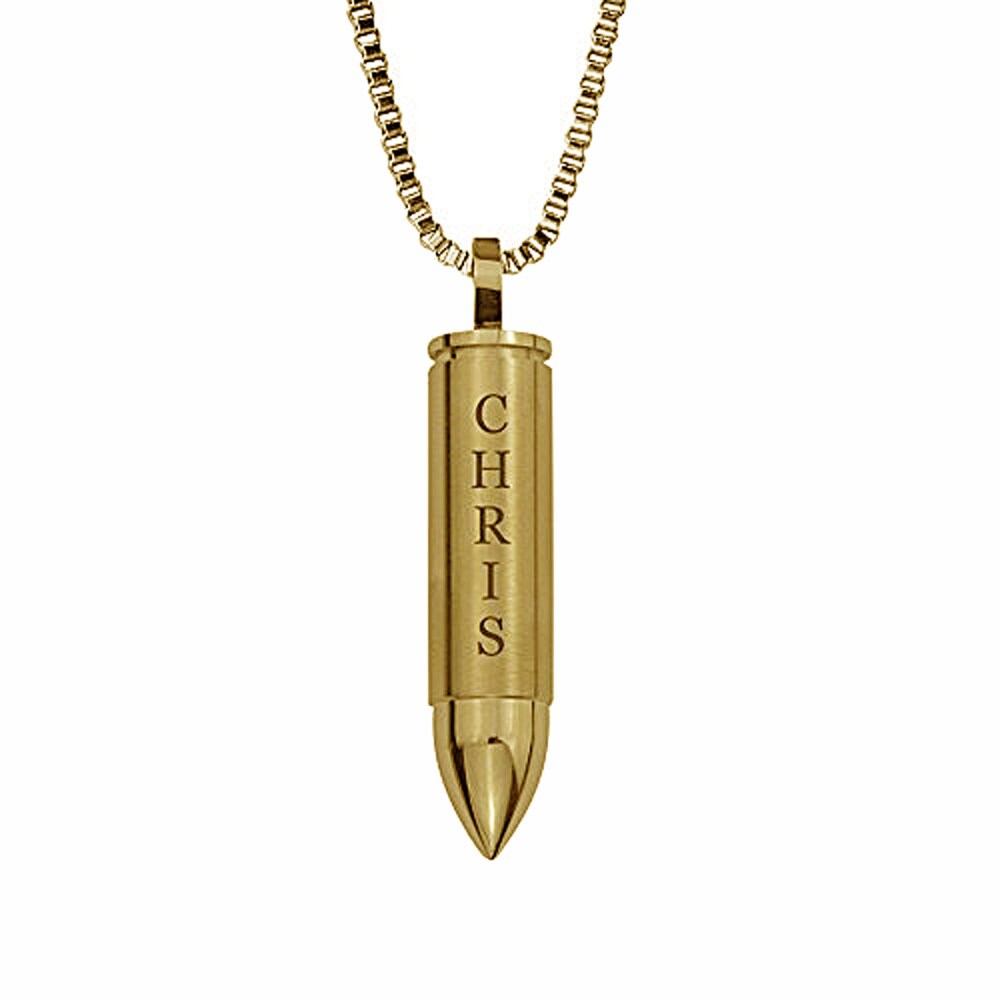 Personalised Gold Bullet Urn Pendant Memorial Ash Keepsake Jewellery Personalised Engraved Etsy Canada