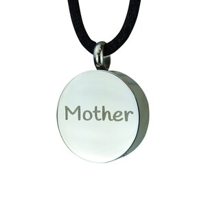 Mother Urn Pendant - Memorial Ash Cremation Keepsake - Personalised Engraved