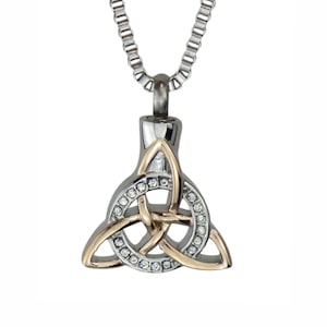 Celtic Trinity Knot Urn Pendant Necklace Rose Gold Plated Cremation Jewellery Ashes Memorial Pendant Keepsake image 1