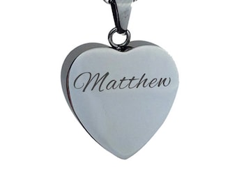 Personalised Heart Urn Pendant - Memorial Ash Keepsake - Cremation Jewellery