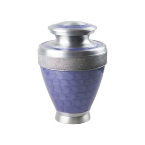 Large Purple and Silver Olympia Urn for Funeral Memorial Ashes Cremains