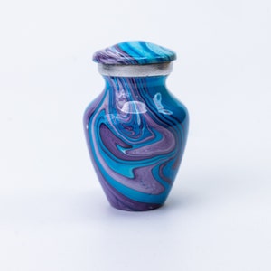 Miniature Elite Blue Amethyst Keepsake Urn for Ashes Cremains Funeral Memorial