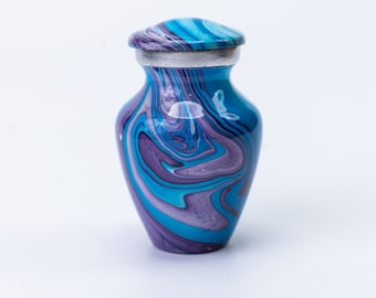 Miniature Elite Blue Amethyst Keepsake Urn for Ashes Cremains Funeral Memorial