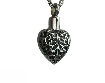 Celtic Heart Urn Pendant - Memorial Ash Keepsake Jewellery - Personalised Engraved