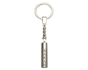 Personalized Cylinder Urn Keyring Keychain - Memorial Ash Keepsake - Cremation Jewellery - Engraving Available