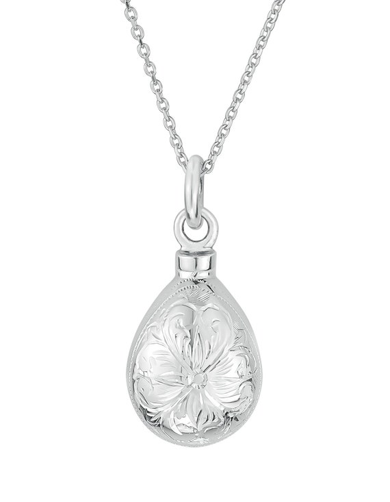 Sterling Silver Ashes Locket Necklace Urn Silver Cross Angel Wings