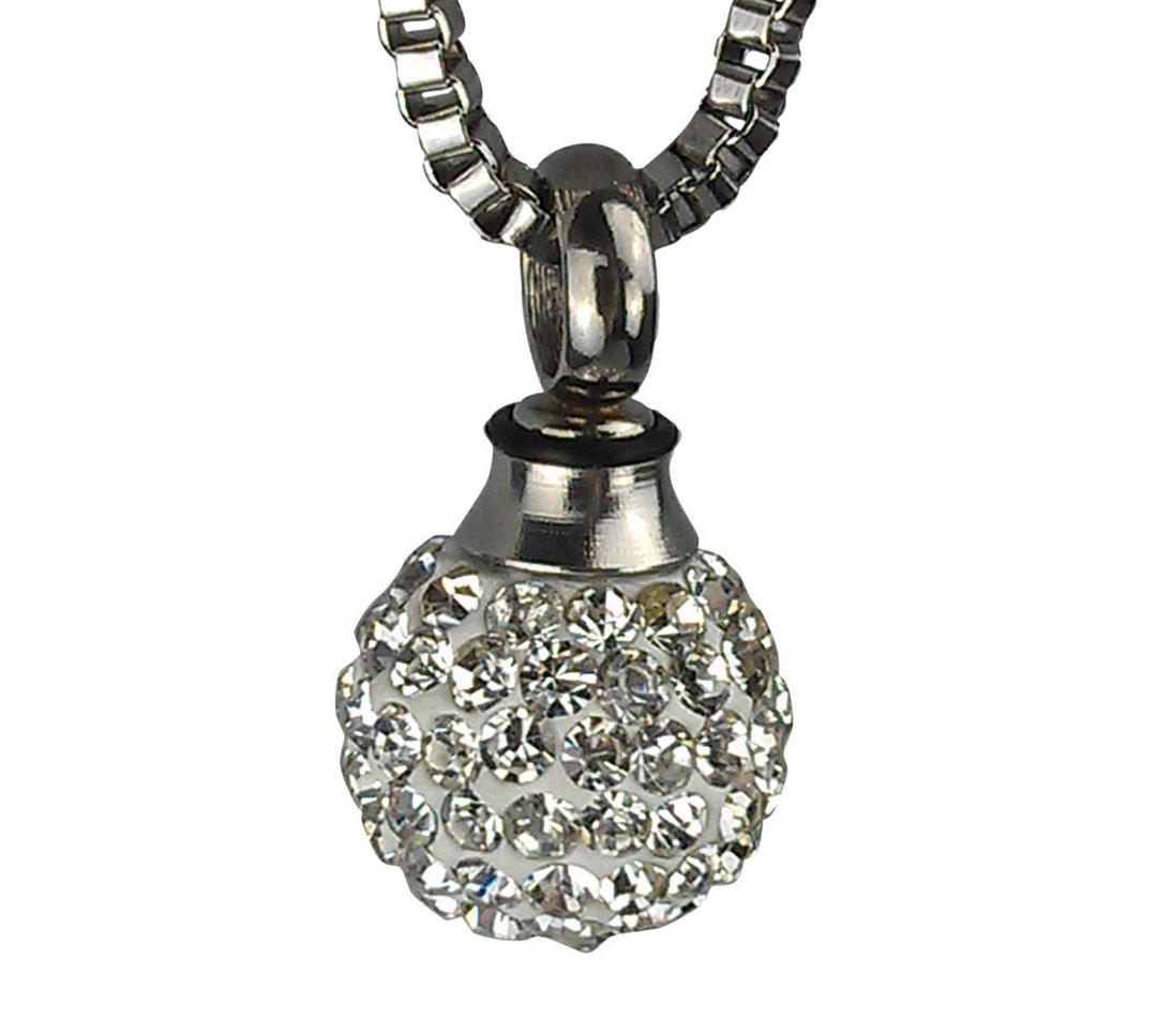 Crystal Ball Urn Pendant Memorial Ash Keepsake Jewellery Etsy