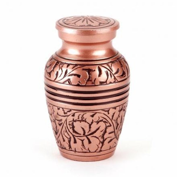 Miniatur Kupfer RoseGold & Black Keepsake Urn For Ashes Cremains Memorial