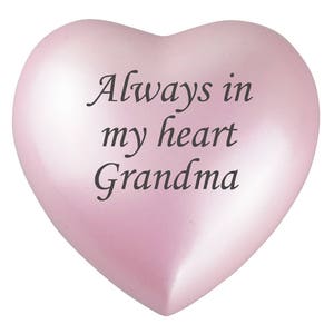 Always In My Heart Grandma Pink Heart Urn Keepsake for Ashes Cremation