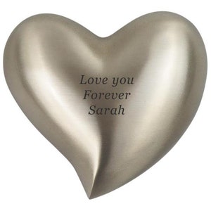 Silver Elegant Hjärturna - med valfri personalisering - Minnessak för människa eller husdjur, hund, katt, aska, kremering, begravningsminne