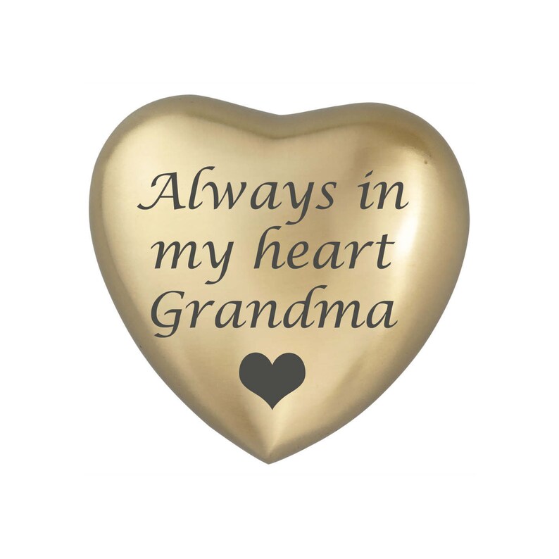 Always in My Heart Grandma Golden Heart Urn Keepsake for Ashes Etsy UK