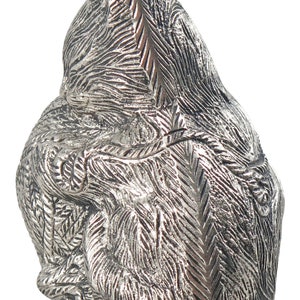 Silver Coloured Sleeping Cat Urn for Pet Ashes Cremation Memorial image 4