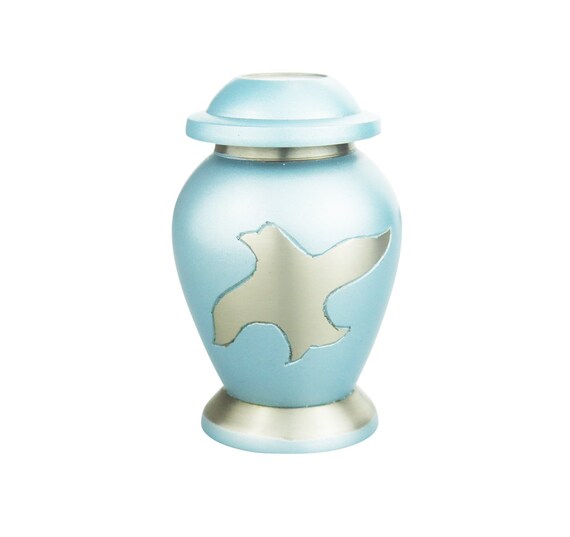 Mini Urn Silver /& Gold Pattern With Screw Cap Human//Pet Ashes Cremation Keepsake