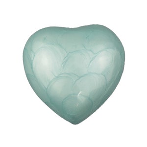 Sky Blue Enamel Heart Pet Urn Keepsake for Human Dog Cat Funeral Ashes Cremation