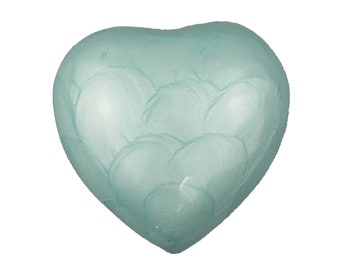 Sky Blue Enamel Heart Pet Urn Keepsake for Human Dog Cat Funeral Ashes Cremation