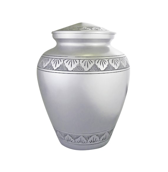 Large Aluminium Black /& Silver Urn for Adult or Pet Dog Ashes Cremains Memorial