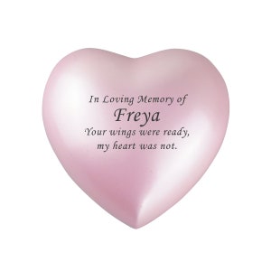 Baby Girl Pink Remembrance Personalised Heart Urn Keepsake for Ashes Cremation