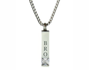 Brother Quantum Crystal Urn Pendant - Memorial Ash Keepsake Jewellery - Personalised Engraved