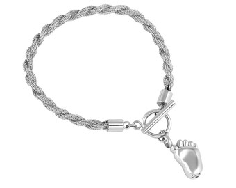 Pulsera de plata con urna para bebé, joyería conmemorativa para cenizas de cremación, regalo de condolencia personalizado