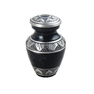 Miniature Black & Silver Night Sky Keepsake Urn for Ashes Cremains