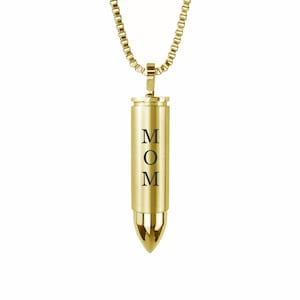 Mom Bullet Gold Urne Anhänger - Gedenkasche Andenken Schmuck - Personalisierte Gravur