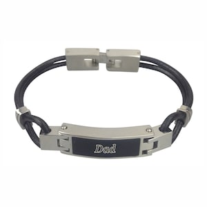 Dad Contemporary Urn Bracelet - Memorial Ash Jewellery - Engraved
