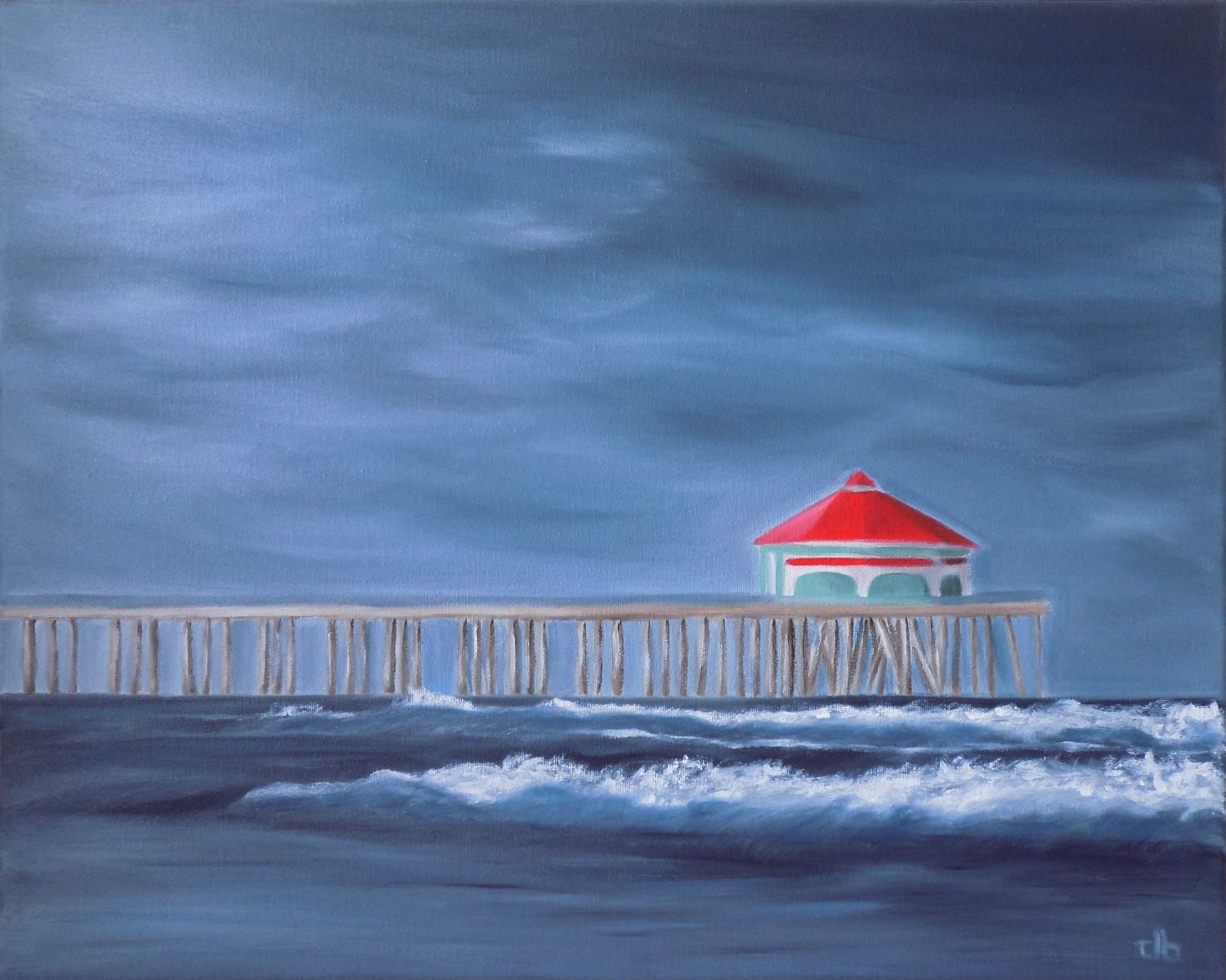 Huntington Beach Painting 20 x 16 Oil Painting Original Etsy