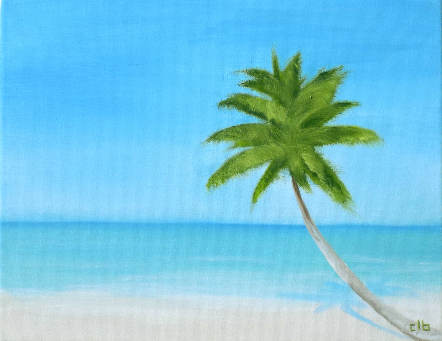 Palme Malerei 14 x 11 Ölgemälde Originalkunst Ocean Art | Etsy