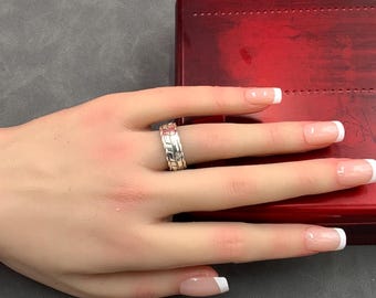 Silver Plated Brass Ring, Adjustable Statement Ring