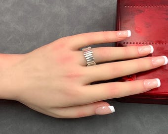 Silver Plated Brass Statement Ring, Adjustable