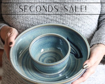 SECONDS SALE | Handmade Pottery | Large Chip n' Dip Bowl