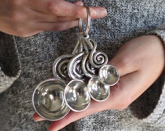 Handmade Pewter Measuring Spoons | Treble Clef